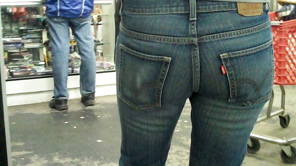 Blue Jeans Mit Hinten Gestopft Endet Arsch & Stummel #9896197