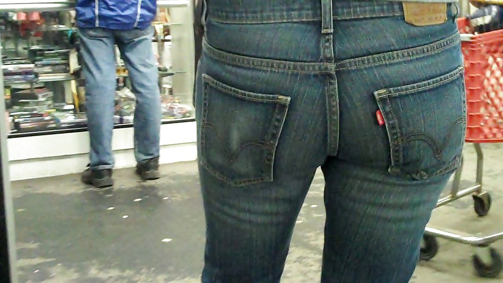 Blue Jeans Mit Hinten Gestopft Endet Arsch & Stummel #9896216