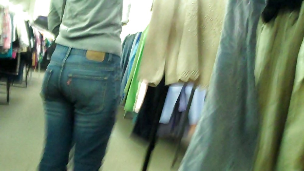 Blue jeans stuffed with rear ends ass & butts #9896229