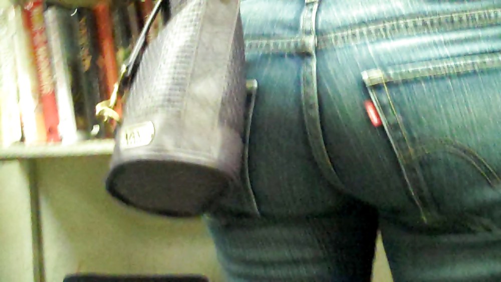 Blue jeans stuffed with rear ends ass & butts #9896231