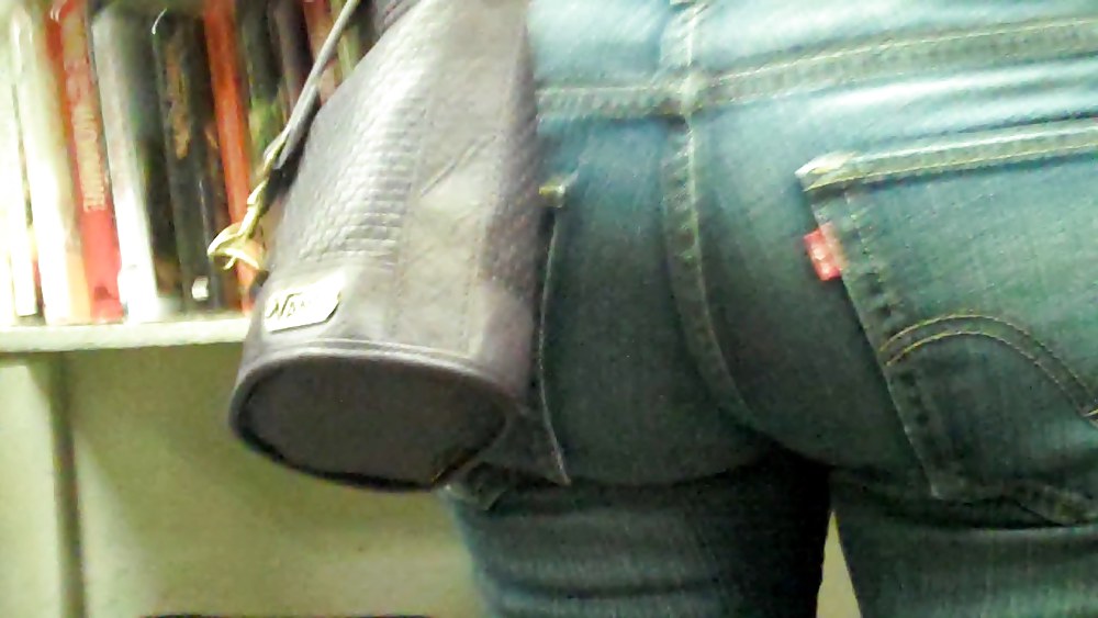 Blue jeans stuffed with rear ends ass & butts #9896235