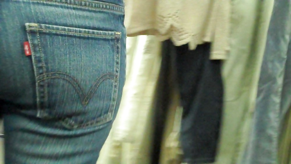 Blue jeans stuffed with rear ends ass & butts #9896287