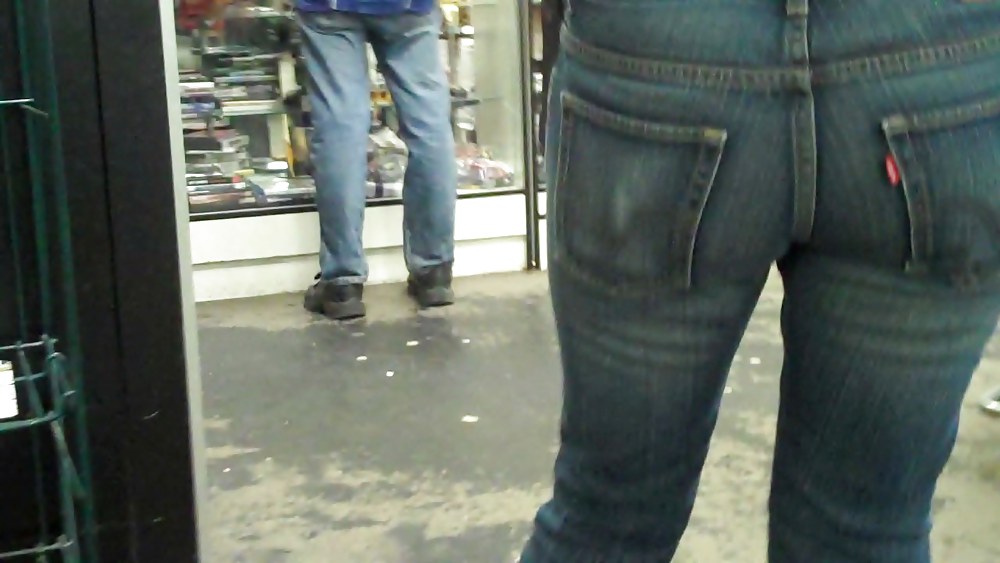 Blue jeans stuffed with rear ends ass & butts #9896299