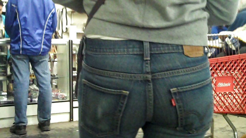 Blue jeans stuffed with rear ends ass & butts #9896335