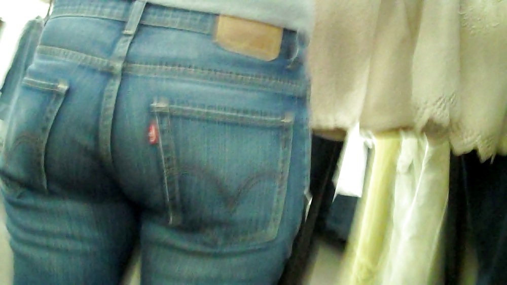 Blue jeans stuffed with rear ends ass & butts #9896351