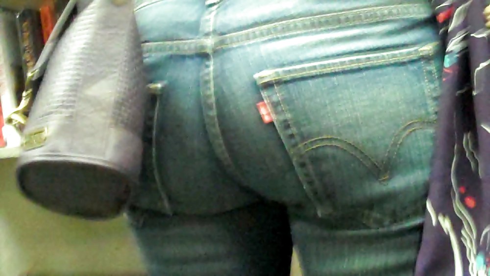 Blue jeans stuffed with rear ends ass & butts #9896365