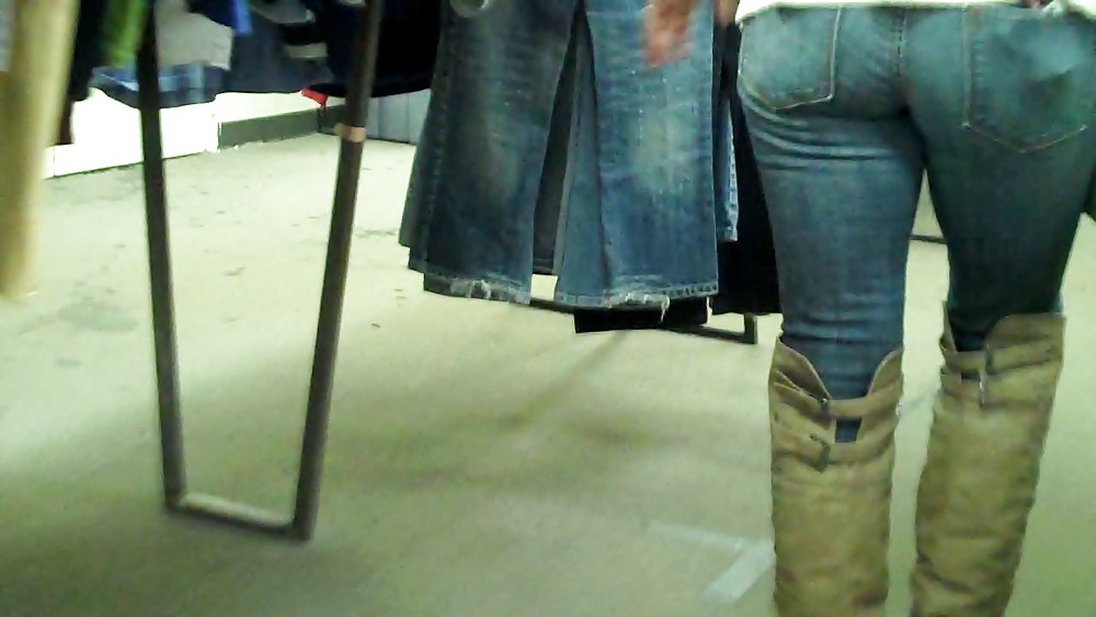 Blue jeans stuffed with rear ends ass & butts #9896547