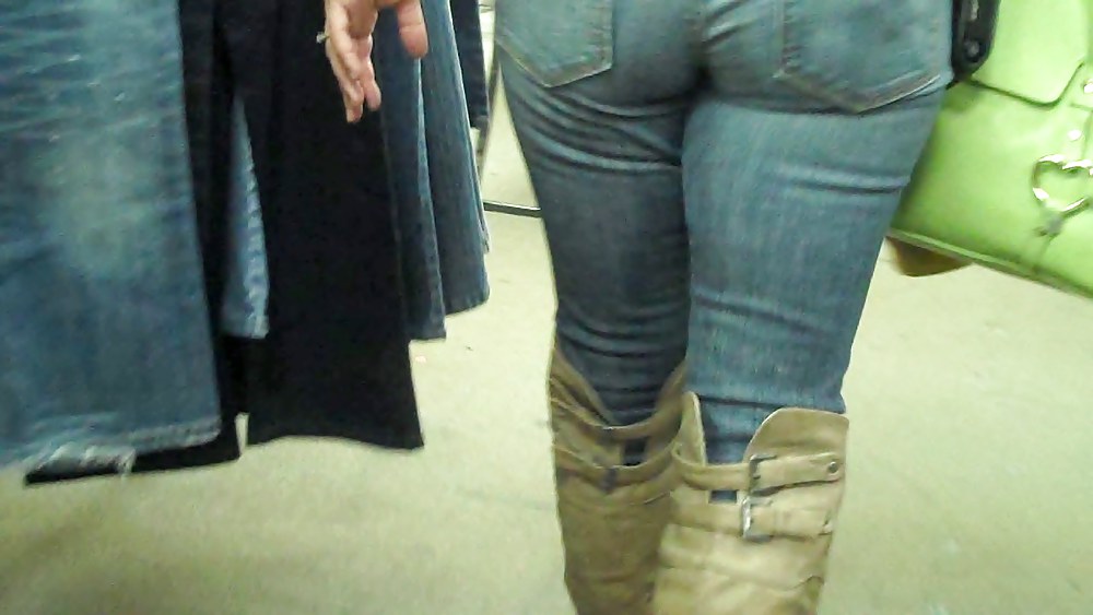 Blue jeans stuffed with rear ends ass & butts #9896549