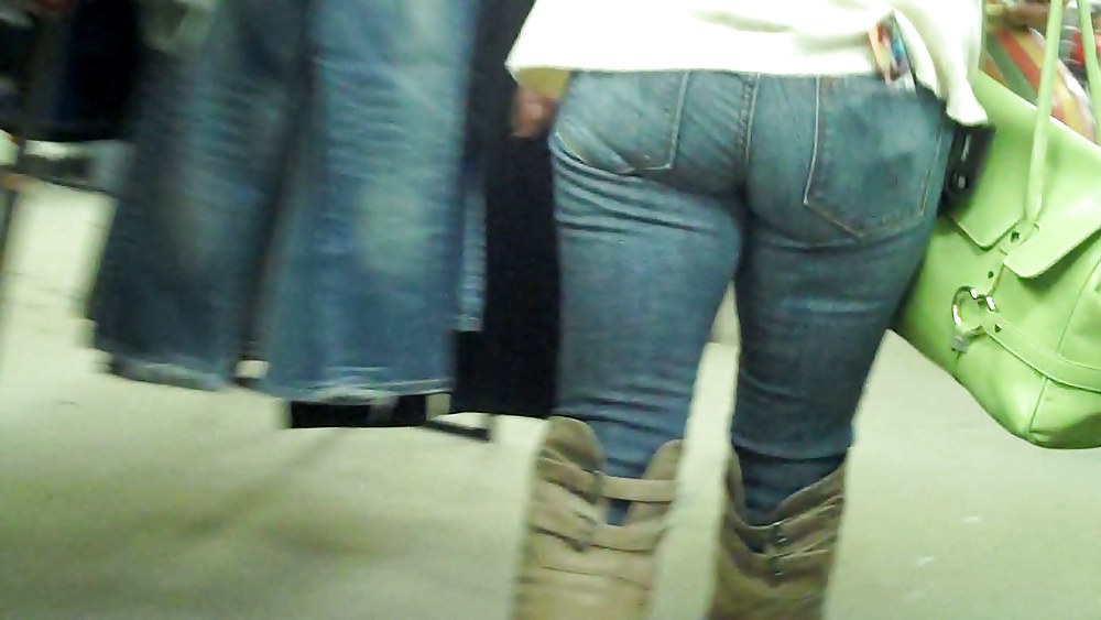 Blue jeans stuffed with rear ends ass & butts #9896564