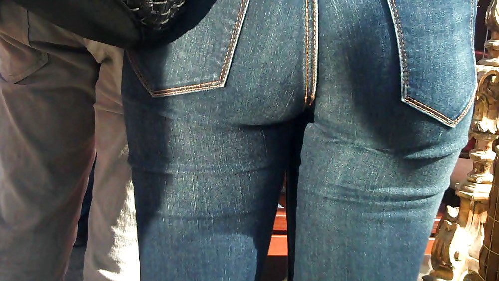 Blue jeans stuffed with rear ends ass & butts #9896581