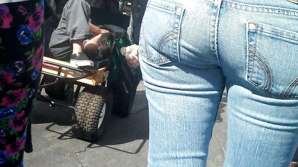 Blue jeans stuffed with rear ends ass & butts #9896633