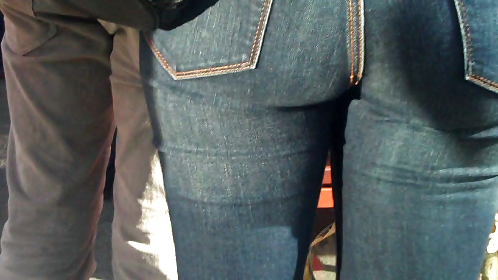 Blue jeans stuffed with rear ends ass & butts #9896648