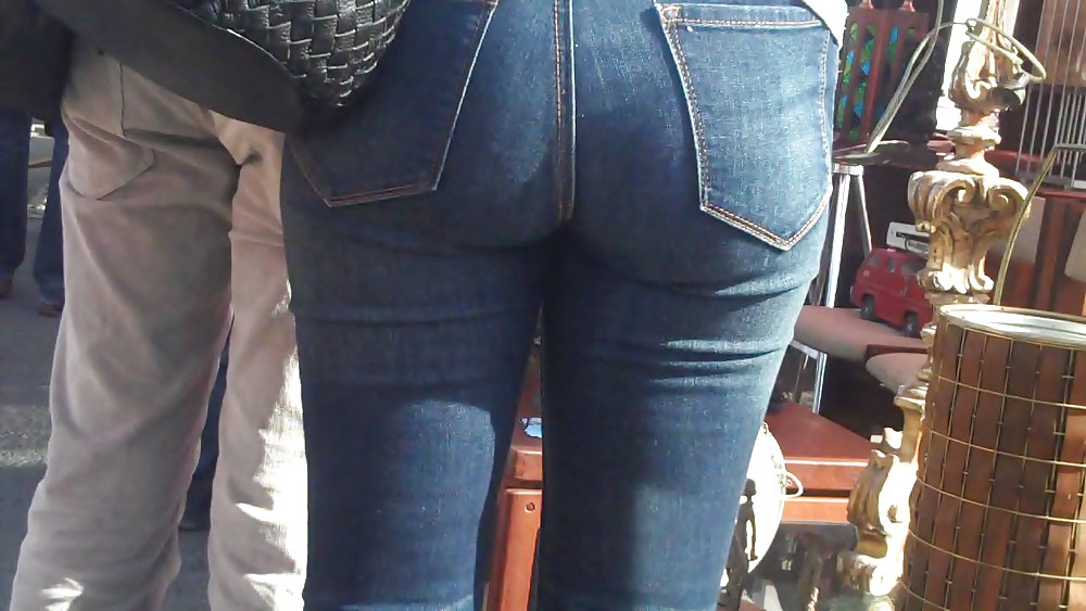 Blue jeans stuffed with rear ends ass & butts #9896690