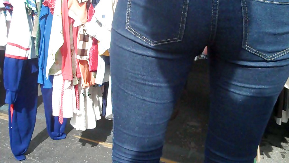 Blue jeans stuffed with rear ends ass & butts #9896744
