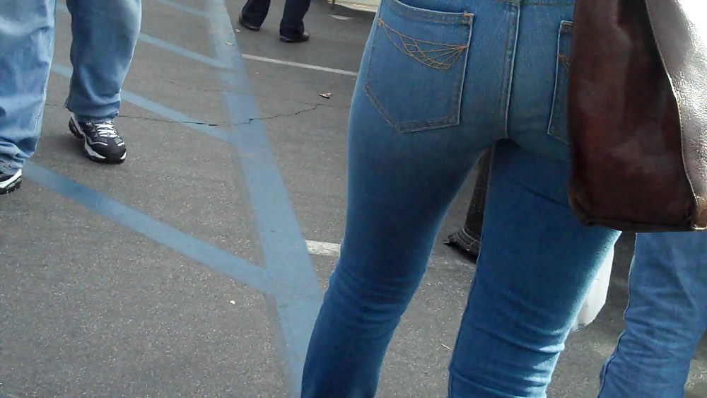 Blue jeans stuffed with rear ends ass & butts #9896759