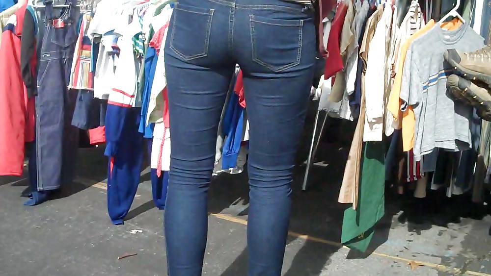 Blue jeans stuffed with rear ends ass & butts #9896808
