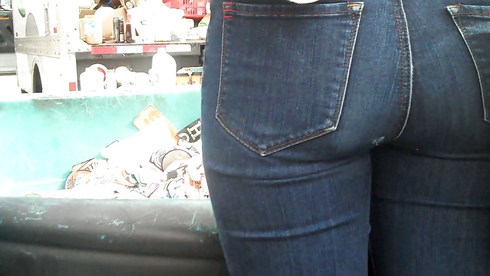 Blue jeans stuffed with rear ends ass & butts #9896825