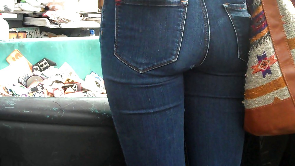 Blue jeans stuffed with rear ends ass & butts #9896888