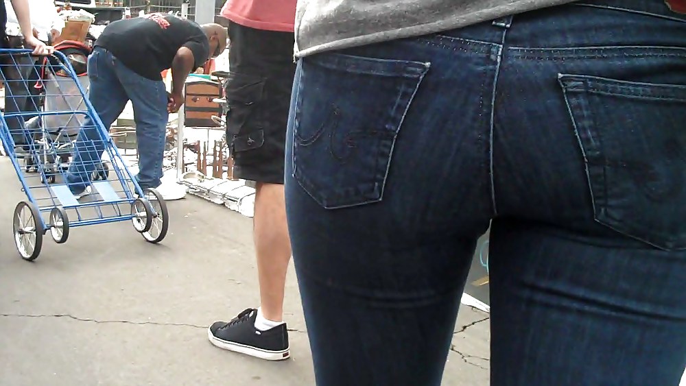Blue jeans stuffed with rear ends ass & butts #9896992