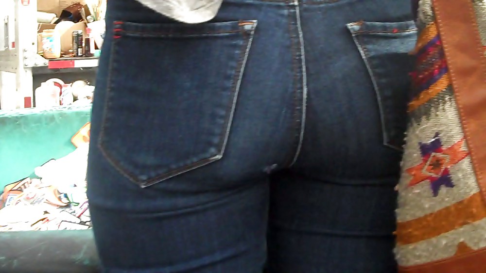 Blue jeans stuffed with rear ends ass & butts #9897001