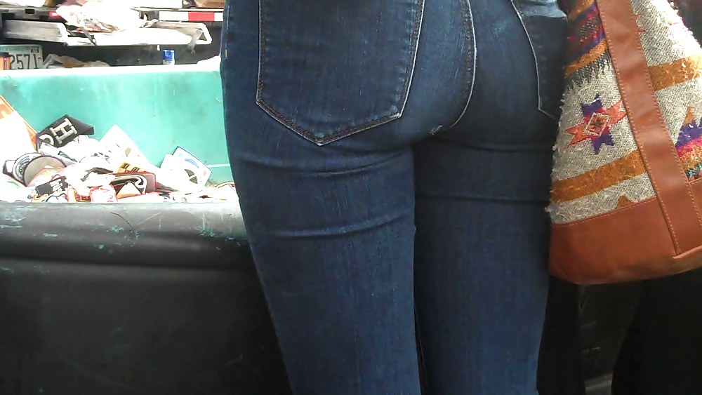 Blue jeans stuffed with rear ends ass & butts #9897018