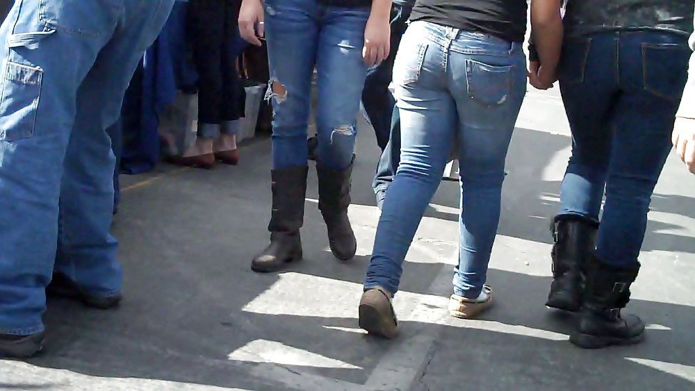 Blue jeans stuffed with rear ends ass & butts #9897091