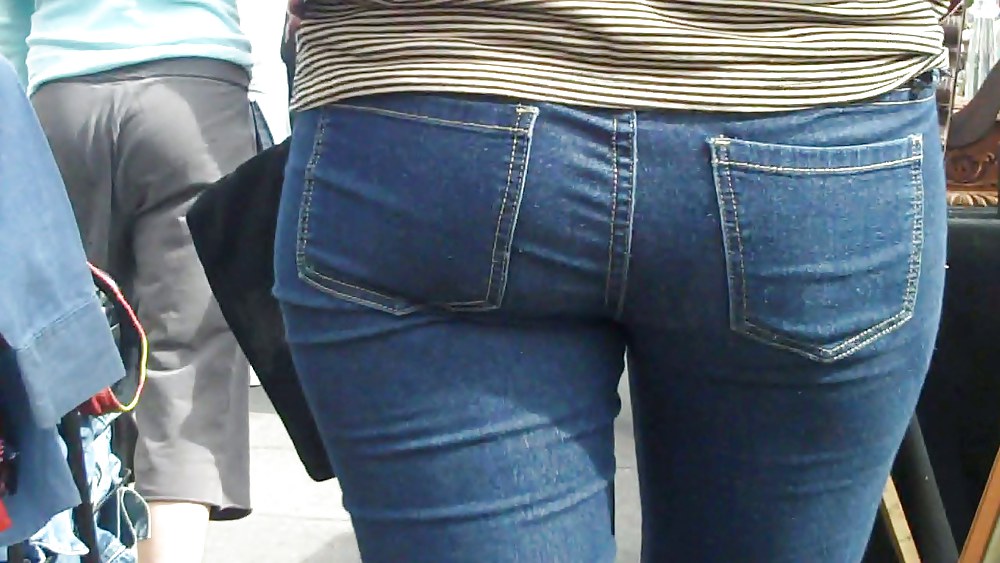Blue jeans stuffed with rear ends ass & butts #9897169