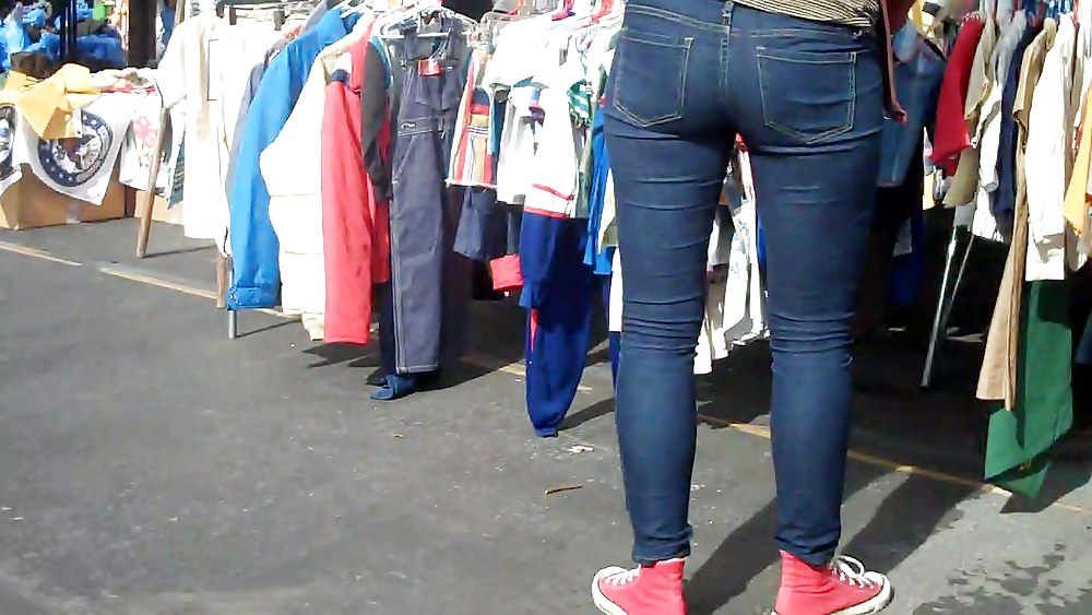 Blue jeans stuffed with rear ends ass & butts #9897279