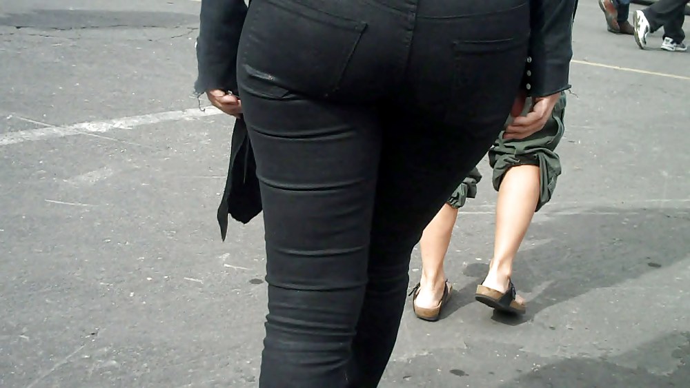 Blue jeans stuffed with rear ends ass & butts #9897483