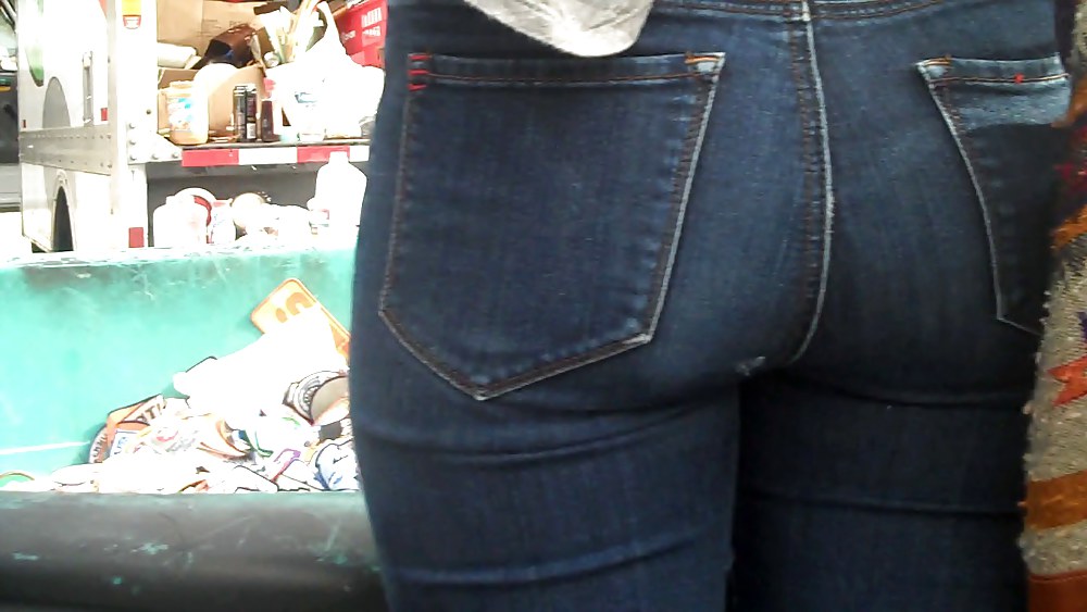 Blue jeans stuffed with rear ends ass & butts #9897496