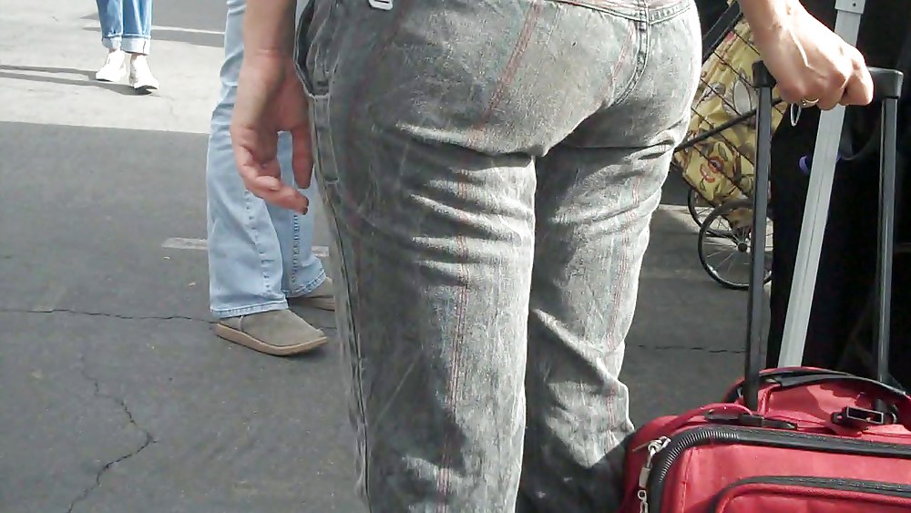Blue jeans stuffed with rear ends ass & butts #9897503