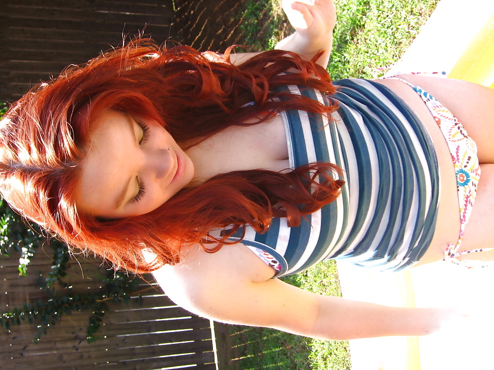 Sizzling Hot Busty Redhead in Bikini Pool #5295730