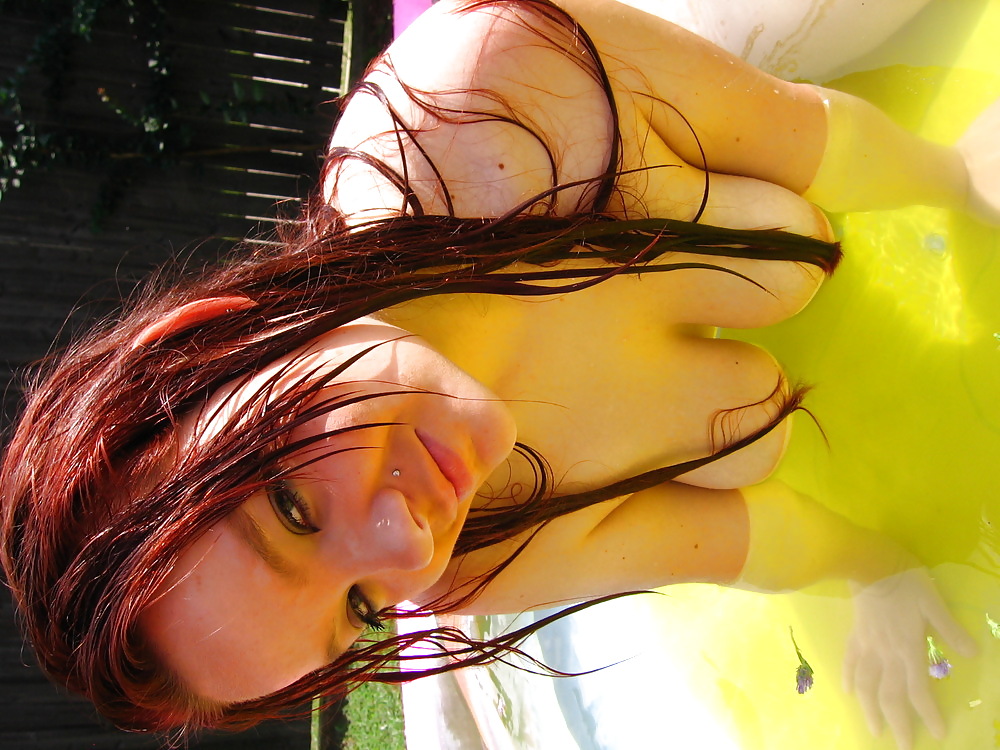 Sizzling Hot Busty Redhead in Bikini Pool #5295737