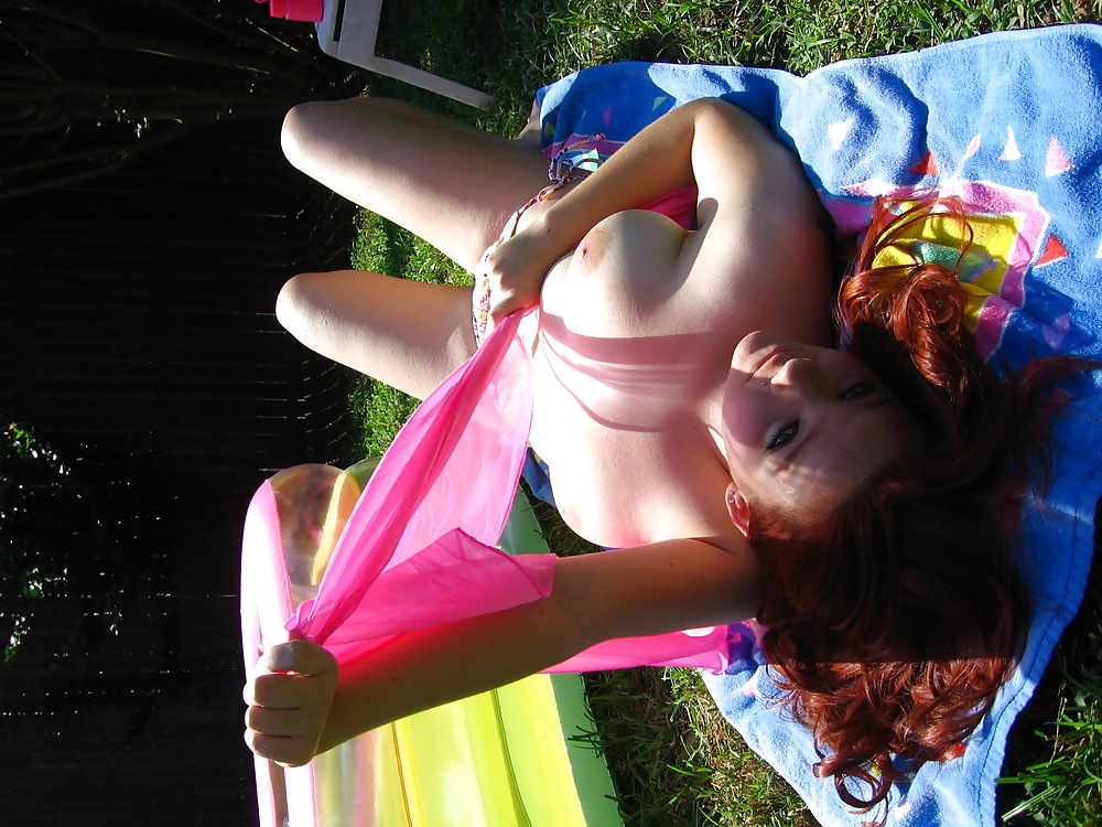 Sizzling Hot Busty Redhead in Bikini Pool #5295831