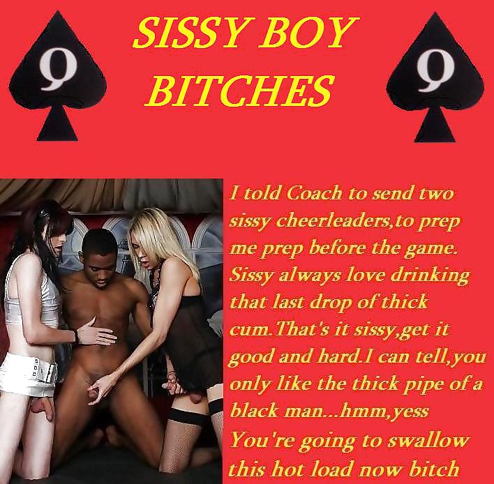 Interracial Captions: Sissy's being trained by BBC 3 #22436654