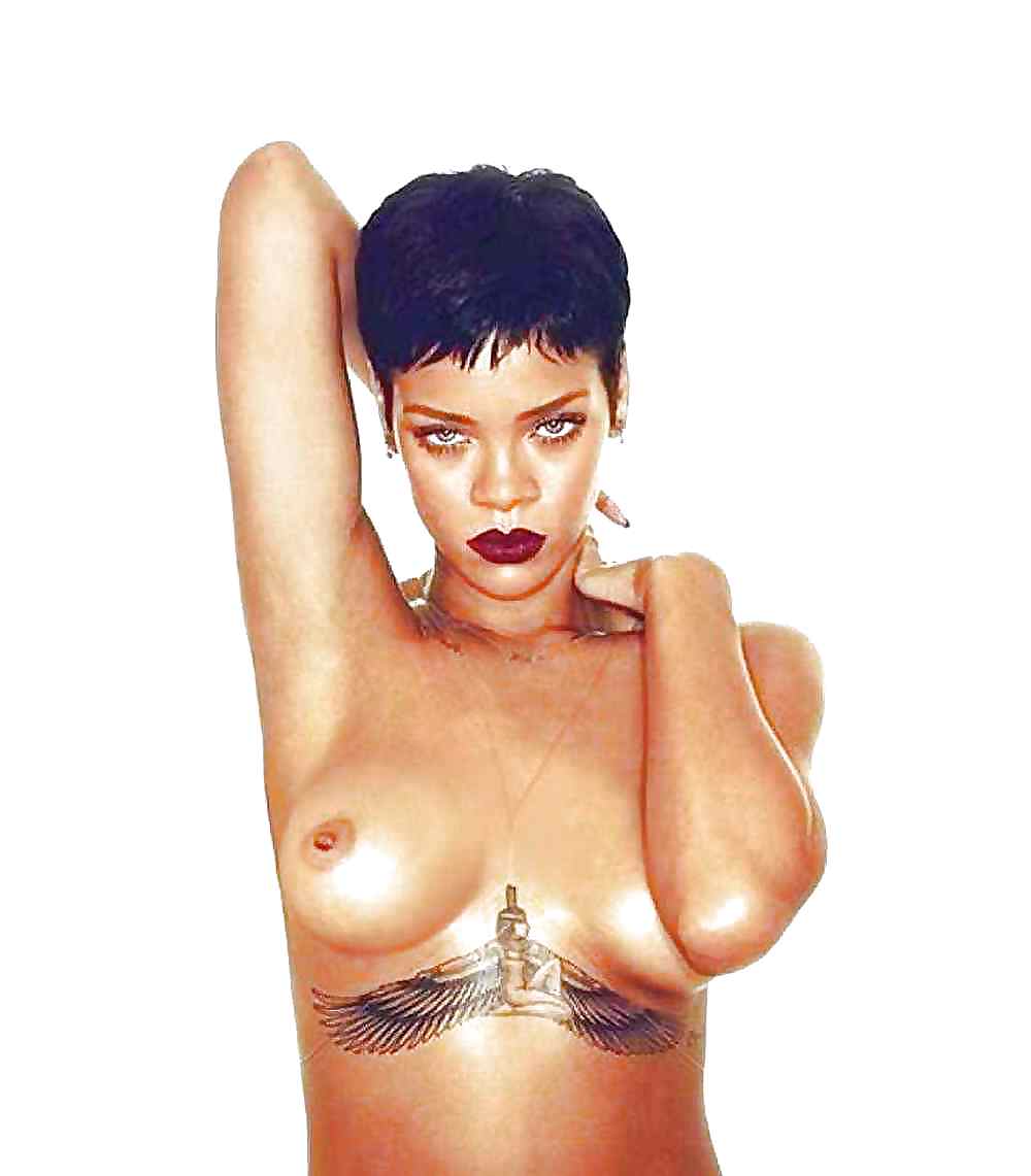 Rihanna - Ebony Pop Temptress Gagging for cock #18774393
