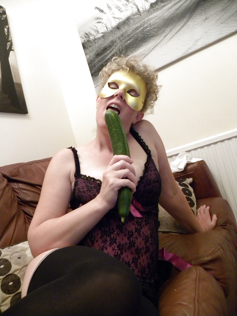 Fun with a cucumber #15976404