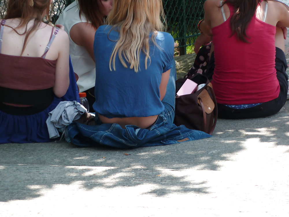 Teens in park - Visible thong and pantie #20442436