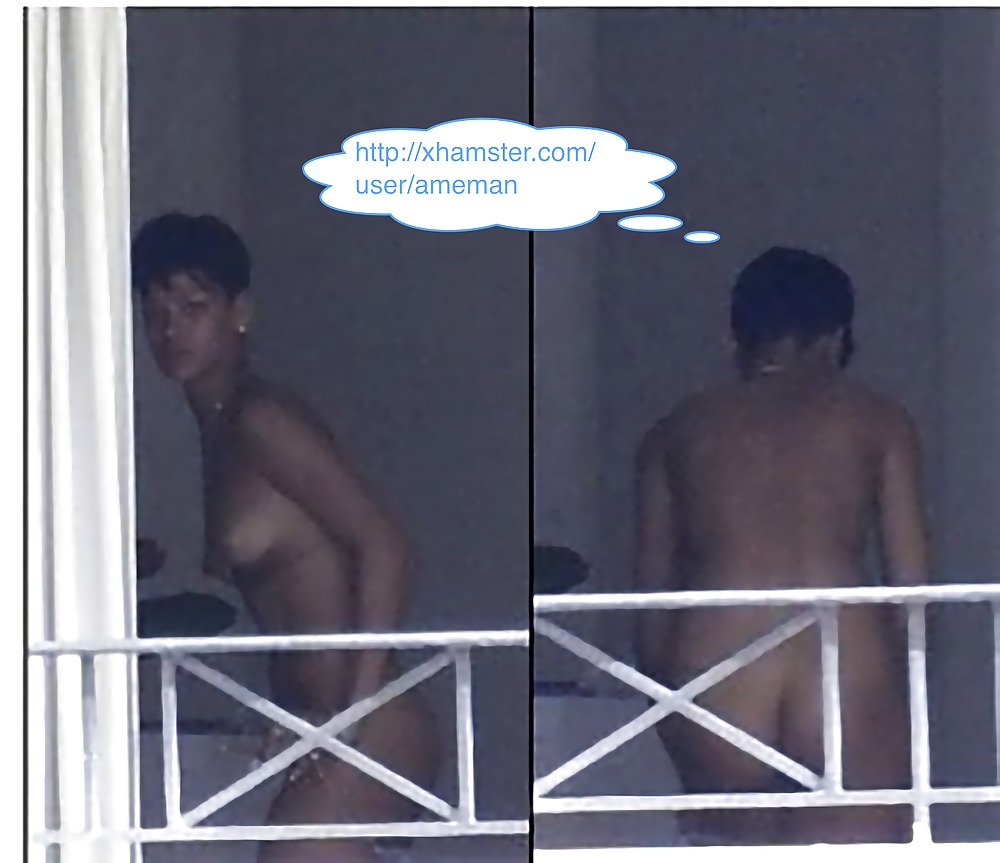 Rihanna desnuda en el balcón (cambio de bikini)
 #13578561