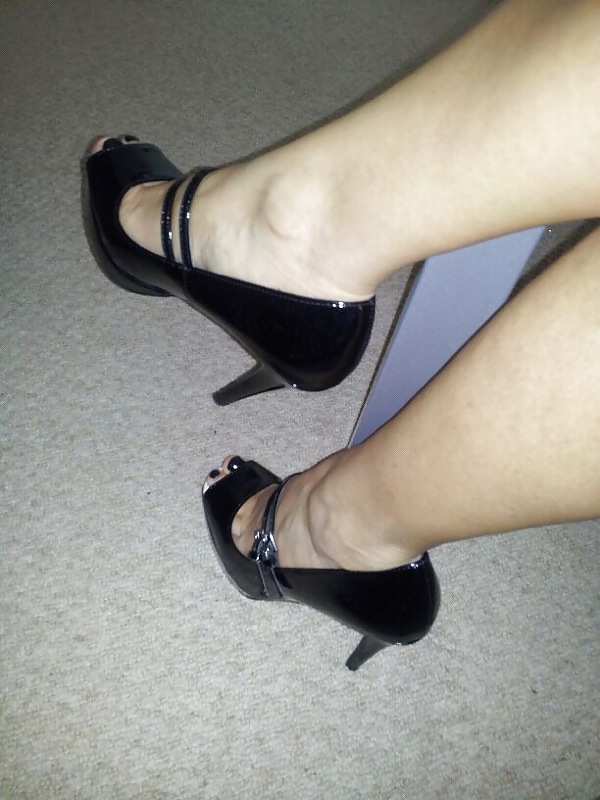 I luv my peep toe shoes ilike to feel horny at work #12096363