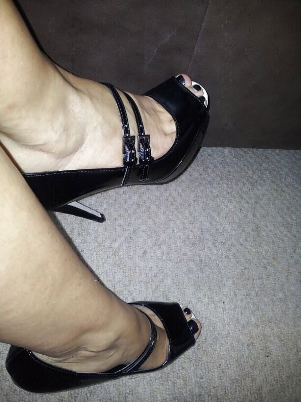 I luv my peep toe shoes ilike to feel horny at work #12096380