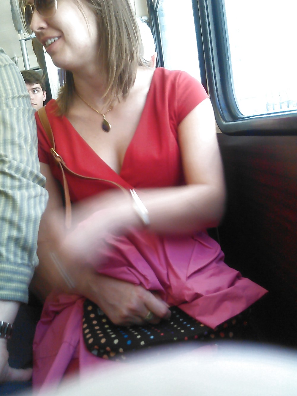 Upskirt - girl in red dress - the tunnel of lust #22587583