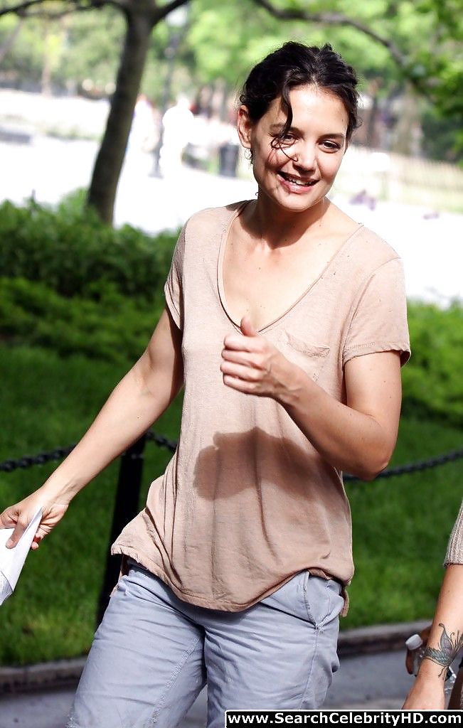 Katie Holmes Wet T-Shirt And See-Through Pokies #18679351