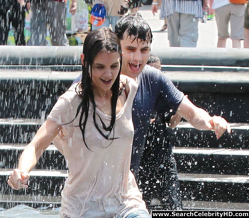 Katie Holmes Wet T-Shirt And See-Through Pokies #18679466