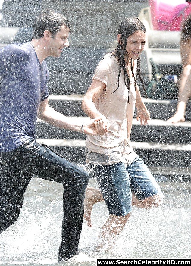 Katie Holmes Wet T-Shirt And See-Through Pokies #18679488