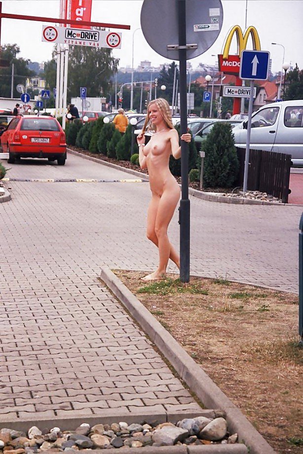 Walking nude on the street #10932572