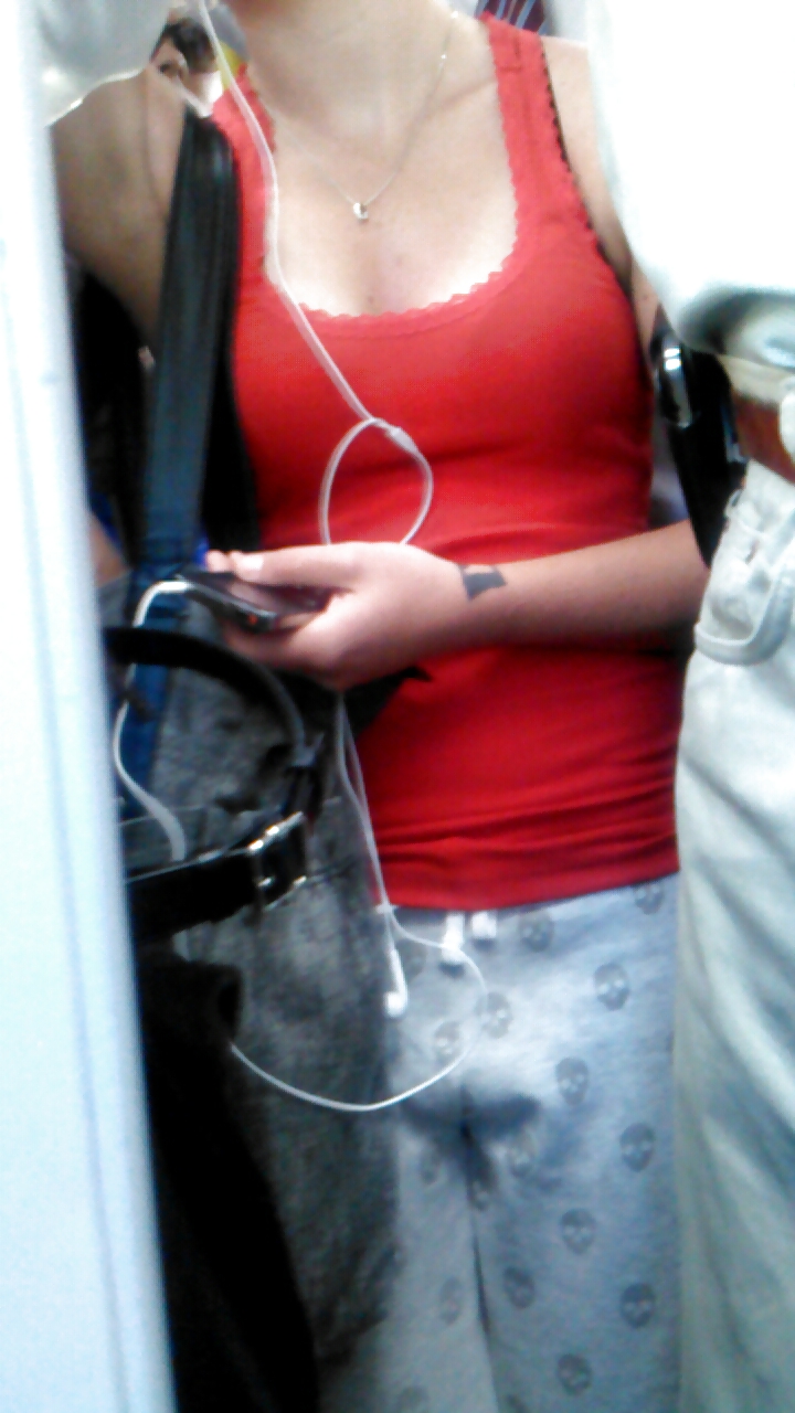 Voyeur - cleavage on the train #17970046