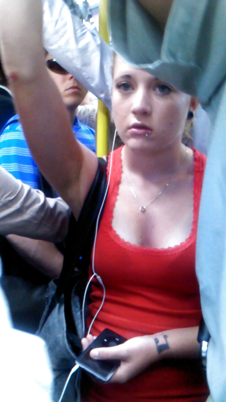 Voyeur - cleavage on the train #17970053