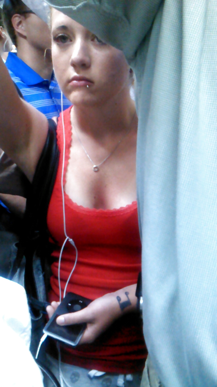 Voyeur - cleavage on the train #17970065
