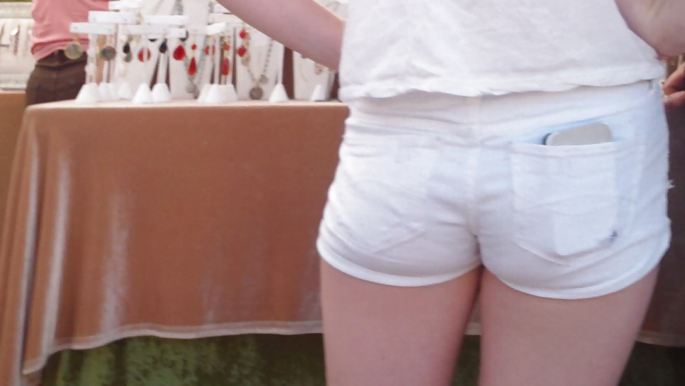 Girls ass & butts at the market in shorts #12513886